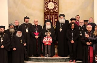 Christian leaders of the Holy Land gathered at the Jerusalem Patriarchate headquarters in honor of the Feast of the Nativity. Photo: Jerusalem Patriarchate