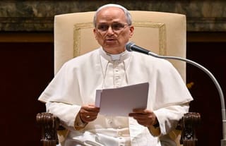Pope Leo XIV speaks to an audience back in May. Photo: Vatican Media