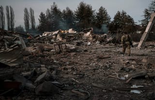 The destruction of war shown east of Kyiv. Photo: Felipe Dana/AP
