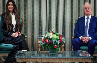 U.S. Ambassador to Greece Kimberly Guilfoyle and President Konstantinos Tassoulas. Photo: Orthodox Times