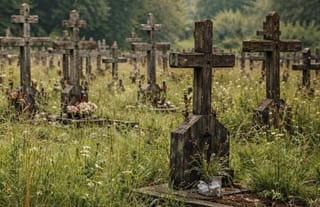 Orthodox crosses in Ljubošina cemetery before desecration. Photo: serbiantimes.info