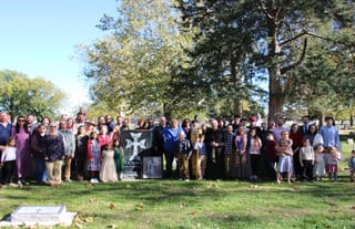 The parish of St. George following the Trisagion service at Kearney Cemetery. Photo: Aaron Hickman/UOJ-USA