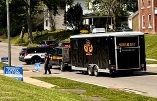 The Ashland County Bomb Squad responds Saturday morning to the 2025 Greek Festival at Ss. Constantine and Helen Greek Orthodox Church in Mansfield, Ohio. Photo: richlandsource.com