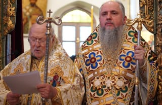 Ecumenical Patriarch Bartholomew and Epiphany Dumenko. Photo: Nikos Papachristou