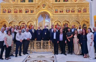 Pilgrims are pictured at the Cathedral of Saint Nicholas in the Archdiocese of Zahlé. Photo: antiochian.org