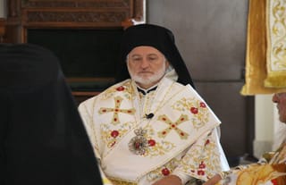Abp. Elpidophoros is pictured during Patriarchal Orthros and Divine Liturgy in September during the visit of Pat. Bartholomew. Photo: Aaron Hickman/UOJ-USA