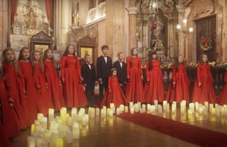 The Christmas carol is performed by children from the Ukrainian Orthodox parish in Lisbon. Photo: YouTube screenshot