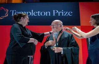 Pat. Bartholomew of Constantinople receives the Templeton Prize in New York City last week. Photo: Archons/Orthodox Observer/J. Mindala