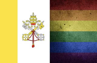 Vatican and LGBT flags. Photo: religionnews.com