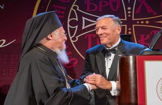 Patriarch Bartholomew and Mike Pompeo photographed in 2021. Photo: J. Mindala