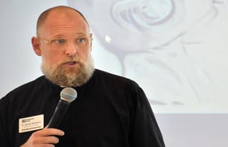 Fr. Justin Mathews speaks during an event for Reconciliation Services. Photo: Taylor Wilmore/Startland News