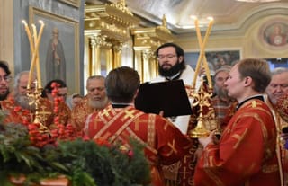 Met. Anthony is pictured at center, with Bsp. Gerasim visible at the far left and Abp. Irenee visible at the far right. Photo: OCA