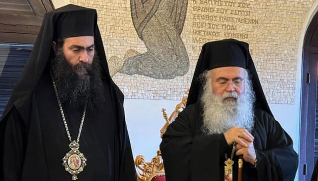 Met. Tychikos and Abp. Georgios. Photo: Orthodoxia News Agency