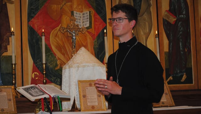 Fr. Peter Kavanaugh, pastor of St. Benedict Orthodox Church (Western Rite) in Wichita Falls, Texas. Photo: timesrecordnews.com