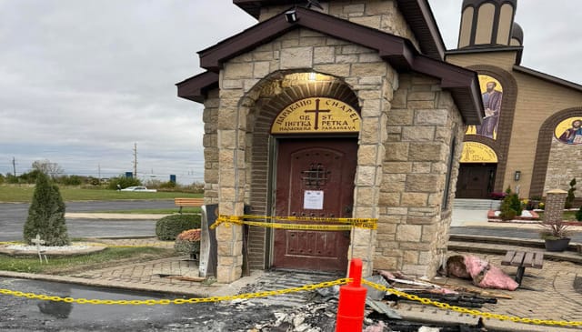 Damage sustained at the St. Petka Chapel. Photo: Region News Source
