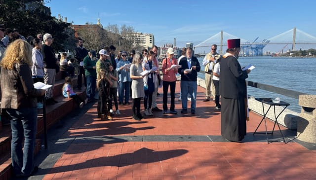 The Blessing of the Waters, celebrated by St. Mary Magdalene Orthodox Church on the Savannah River. Photo: St. Mary Magdalene Orthodox Church/Facebook