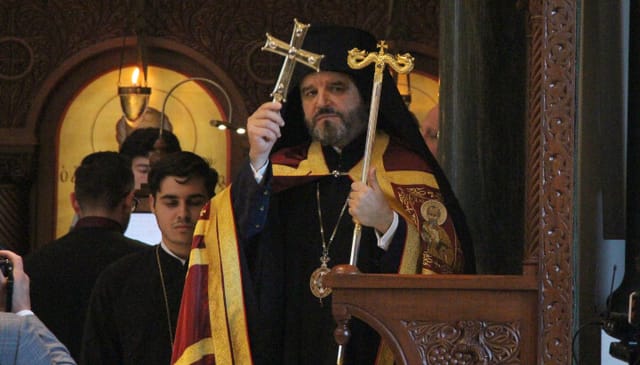 Met. Maximos of Selyvria presided over Vespers Saturday evening. Photo: Aaron Hickman/UOJ