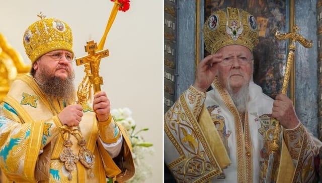 Metropolitan Theodosiy and Patriarch Bartholomew.