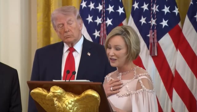 Paula White-Cain speaks during a White House Easter event on Wednesday. Photo: Forbes/YouTube
