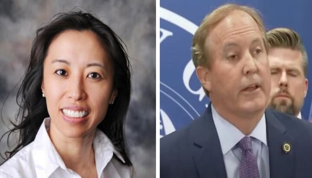 May Lau and Texas Attorney General Ken Paxton. Photo: Post Millennial
