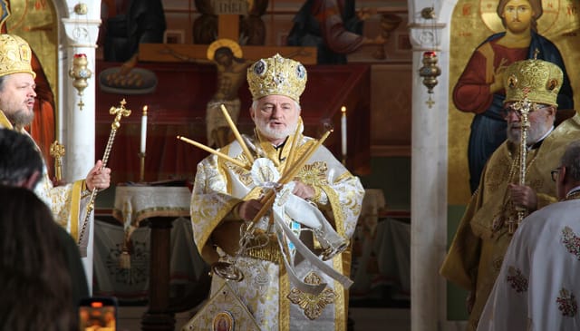 Abp. Elpidophoros at the Hierarchical Liturgy for the annual Assembly of Bishops meeting in November. Photo: Aaron Hickman/UOJ-USA