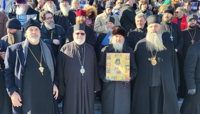 Pictured, from left to right: Fr. Victor, Bp. John of Worcester, Bp. Theodosius of Seattle, and Bp. Seraphim of Kostajnica. Photo: Fr. Victor Boldewskul/Facebook