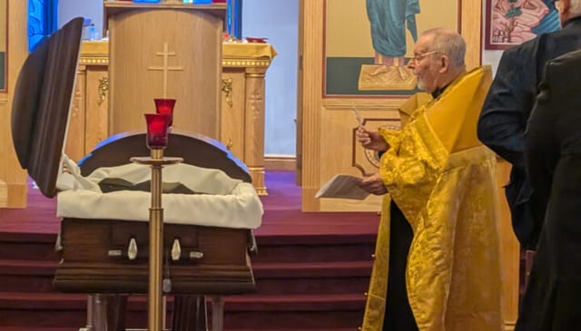Archpriest George Mitchell served the funeral service for John A. Walko. Photo: Courtesy of the Walko Family
