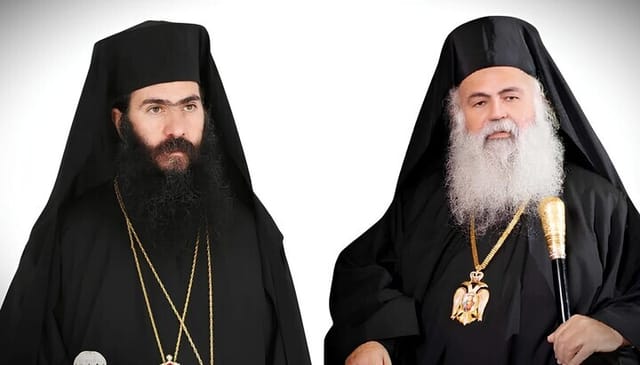 Former Metr. Tychikos and Abp. Georgios. Photo: UOJ-Greece