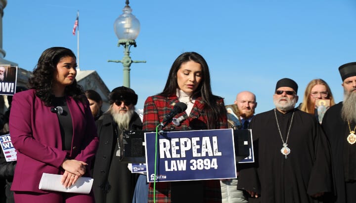 Rep. Anna Paulina Luna speaks at a press conference during the Society of St. John's Day of Action on Capitol Hill on Tuesday. Photo: Aaron Hickman/UOJ-USA