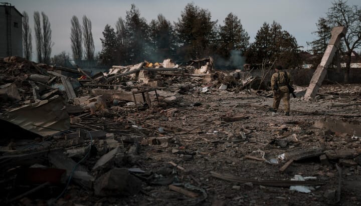 The destruction of war shown east of Kyiv. Photo: Felipe Dana/AP