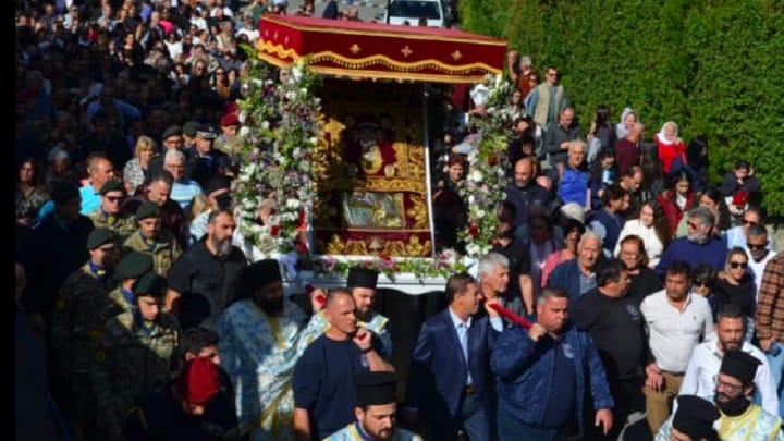 Procession with the Kykkos Miraculous Icon of the Most Holy Theotokos. Photo: Orthodoxia News Agency