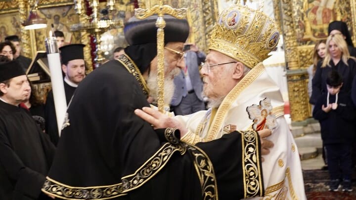 Pope Tawadros and Ecumenical Patriarch Bartholomew. Photo: ec-patr.org