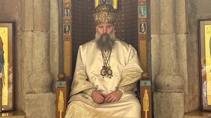 Patr. Shio of Georgia is enthroned Tuesday morning. Photo: UOJ-Georgia