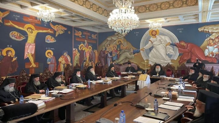 A meeting of the Holy Synod of the Church of Cyprus. Photo: Orthodoxia News Agency