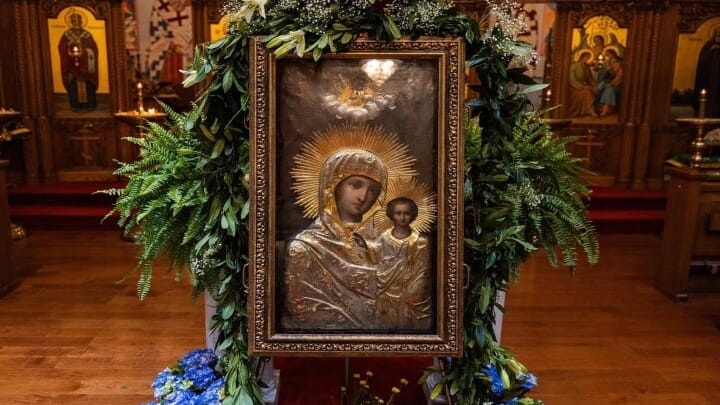 The Miraculous Icon of Our Lady of Sitka was greeted by hundreds of faithful at St. Herman Orthodox Church in Glen Mills, PA in 2024. Photo: eastern diocese.org