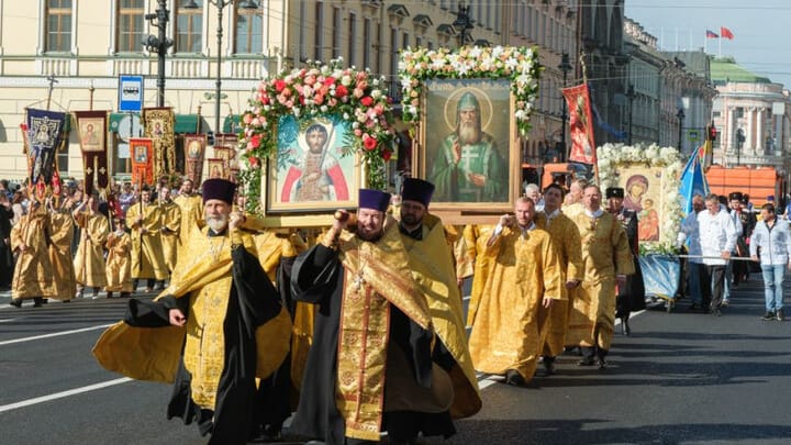 Russia Honors St. Alexander Nevsky with Massive Procession
