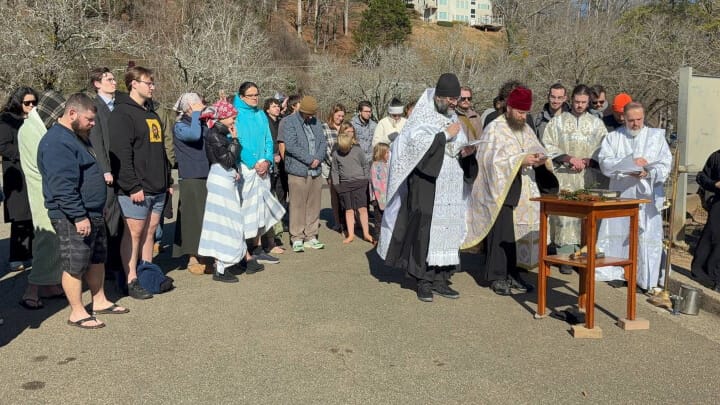 St. Mary of Egypt Orthodox Church gathered at the Chattahoochee River. Photo: Luke Albanese
