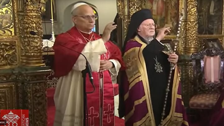 Pope Leo and Pat. Bartholomew at the Phanar. Photo: Vatican News