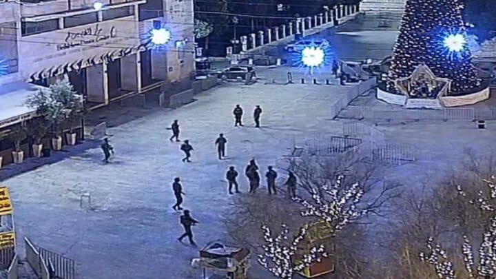 Israeli troops gathered in Bethlehem. Photo: Jason Jones Show/Substack