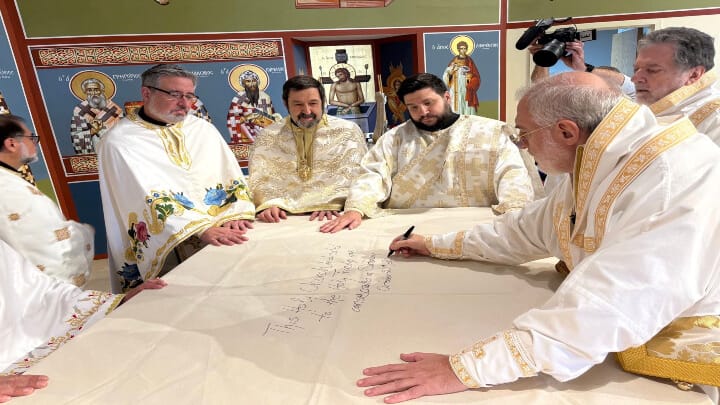The consecration of Holy Trinity Greek Orthodox Church. Photo: Holy Trinity Greek Orthodox Church/Facebook