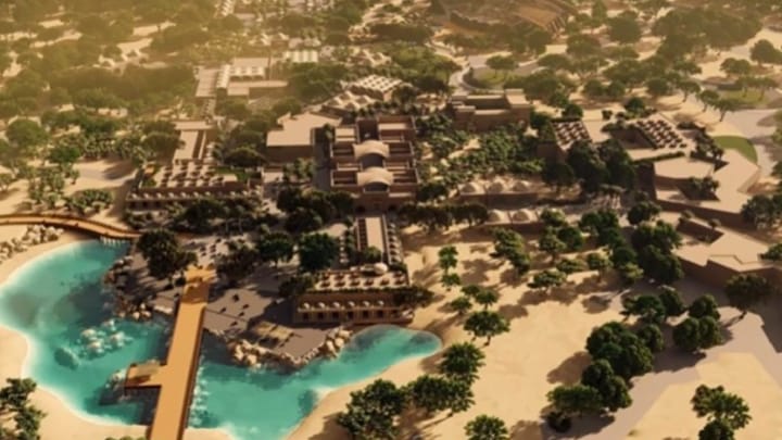 Artistic depiction of the proposed pilgrimage village in Jordan. Photo: MK Associates