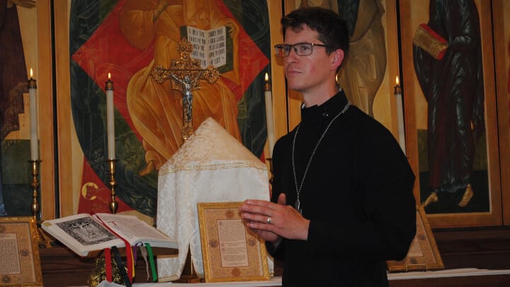 Fr. Peter Kavanaugh, pastor of St. Benedict Orthodox Church (Western Rite) in Wichita Falls, Texas. Photo: timesrecordnews.com