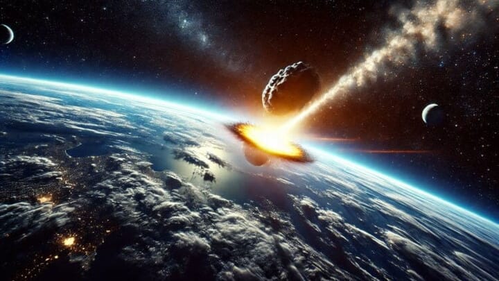 Simulation of a meteorite impact on Earth. Photo: hi-news