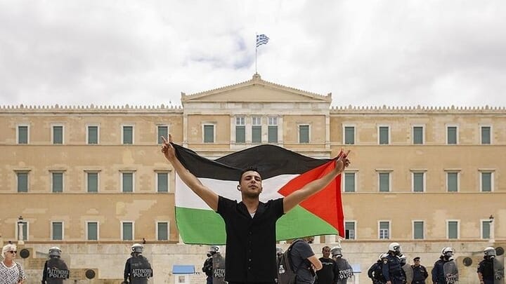 Pro-Palestine demonstration in Athens. Source: Anadolu Agency