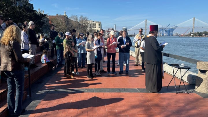The Blessing of the Waters, celebrated by St. Mary Magdalene Orthodox Church on the Savannah River. Photo: St. Mary Magdalene Orthodox Church/Facebook
