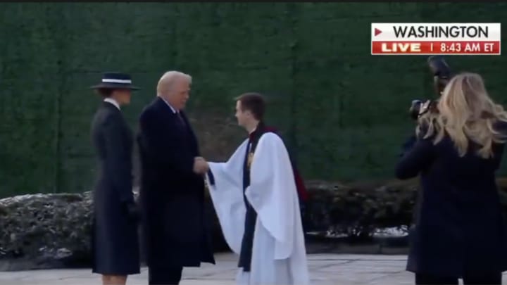 Donald Trump outside St. John’s Church. Photo: video screenshot