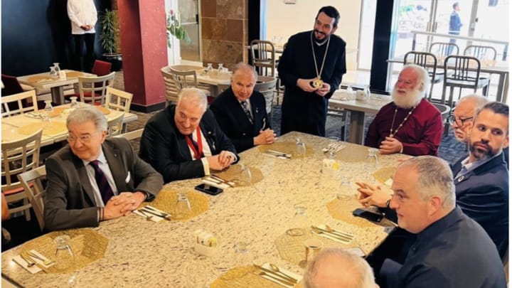 Michael Karloutsos in bottom right corner. Photo: thenationalherald.com