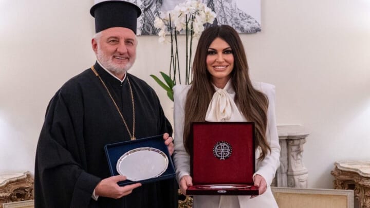 Abp. Elpidophoros and Amb. Kimberly Guilfoyle. Photo: U.S. Embassy Athens