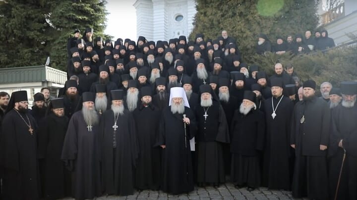 Monks of the Kyiv-Pechersk Lavra. Photo: t.me/kozakTv1