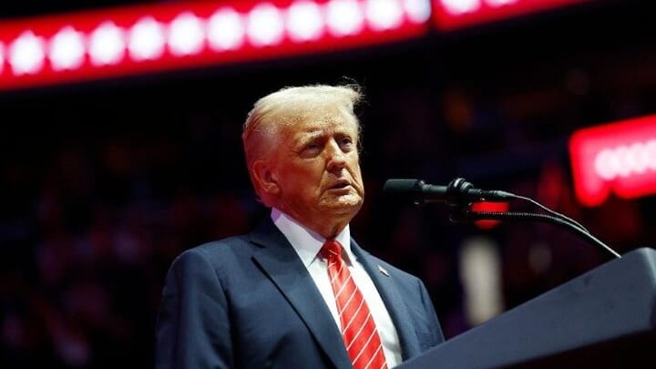 Donald Trump at a rally in Washington the day before his inauguration (2025 Getty Images)